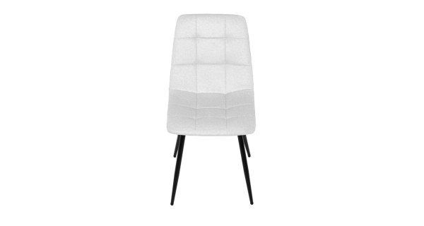 Jídelní židle DORELYOR, bílá látka, černý kov