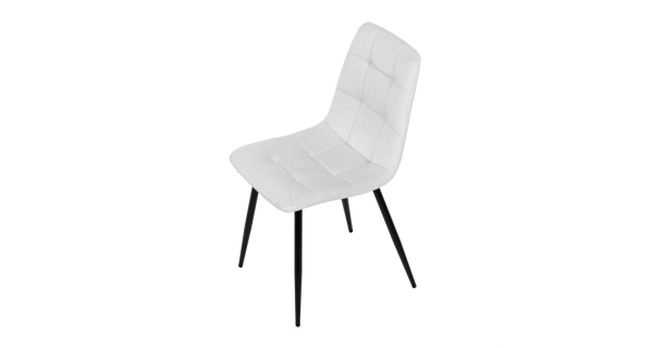 Jídelní židle DORELYOR, bílá látka, černý kov