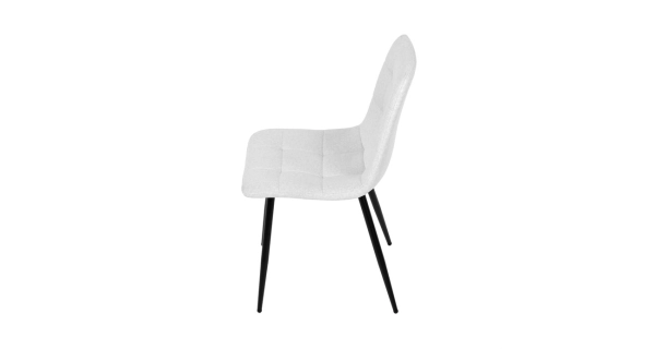 Jídelní židle DORELYOR, bílá látka, černý kov