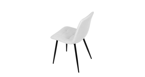 Jídelní židle DORELYOR, bílá látka, černý kov