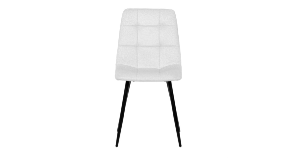 Jídelní židle DORELYOR, bílá látka, černý kov