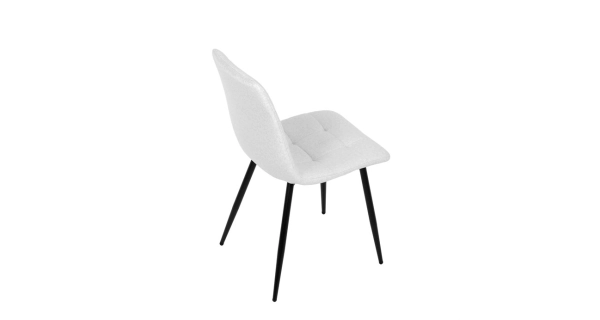 Jídelní židle DORELYOR, bílá látka, černý kov