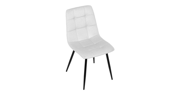 Jídelní židle DORELYOR, bílá látka, černý kov