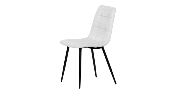 Jídelní židle DORELYOR, bílá látka, černý kov