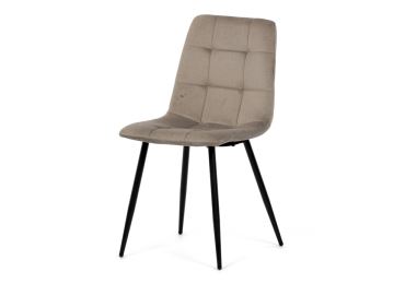 Jídelní židle DORELYOR, cappuccino látka, černý kov