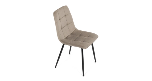 Jídelní židle DORELYOR, cappuccino látka, černý kov