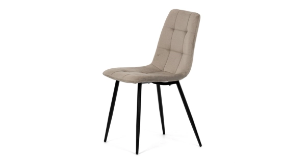 Jídelní židle DORELYOR, cappuccino látka, černý kov