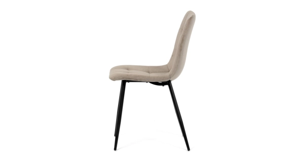 Jídelní židle DORELYOR, cappuccino látka, černý kov