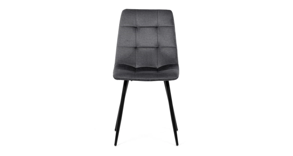 Jídelní židle DORELYOR, šedá látka, černý kov