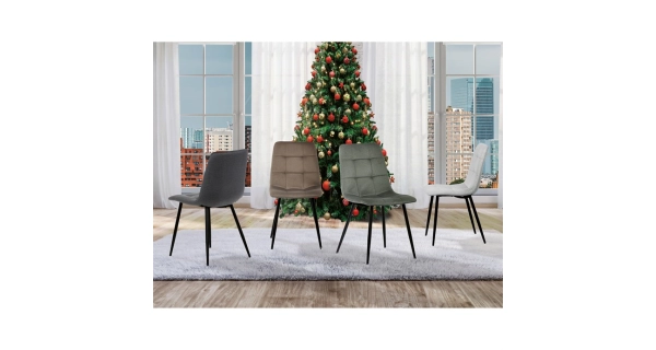 Jídelní židle DORELYOR, zelená látka, černý kov