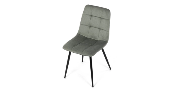 Jídelní židle DORELYOR, zelená látka, černý kov