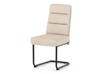 Jídelní židle FENVON, krémová látka, černý kov