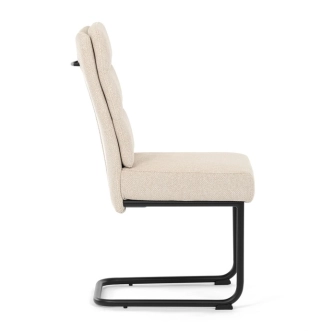 Jídelní židle FENVON, krémová látka, černý kov