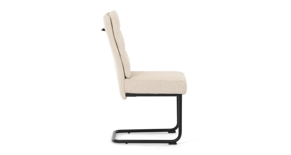 Jídelní židle FENVON, krémová látka, černý kov