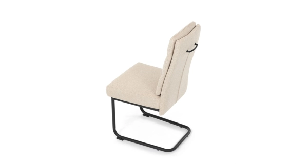 Jídelní židle FENVON, krémová látka, černý kov