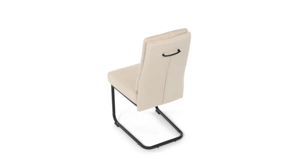 Jídelní židle FENVON, krémová látka, černý kov