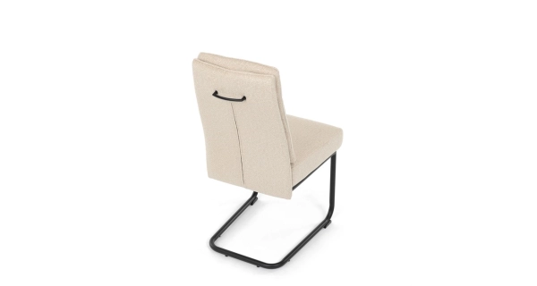 Jídelní židle FENVON, krémová látka, černý kov