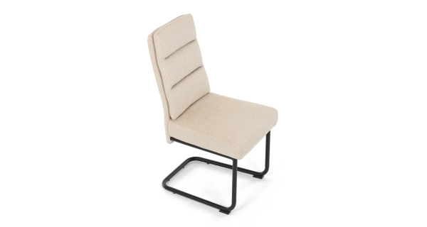 Jídelní židle FENVON, krémová látka, černý kov