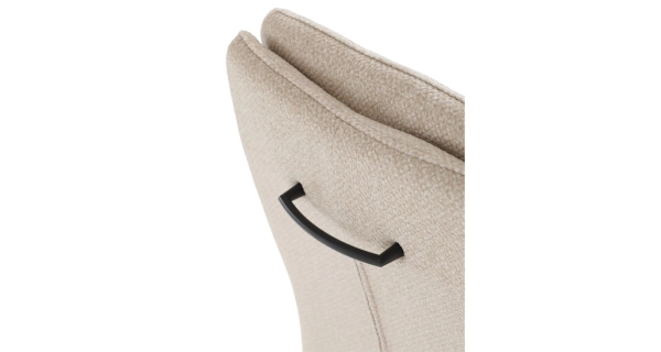 Jídelní židle FENVON, krémová látka, černý kov