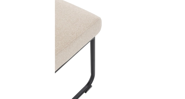 Jídelní židle FENVON, krémová látka, černý kov