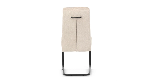 Jídelní židle FENVON, krémová látka, černý kov