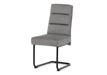 Jídelní židle FENVON, světle šedá látka, černý kov