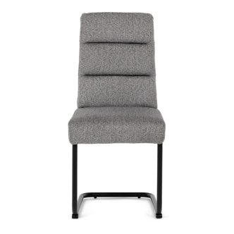 Jídelní židle FENVON, světle šedá látka, černý kov