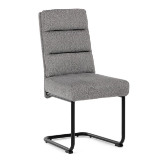 Jídelní židle FENVON, světle šedá látka, černý kov