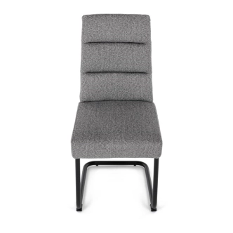 Jídelní židle FENVON, světle šedá látka, černý kov