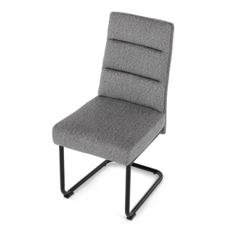 Jídelní židle FENVON, světle šedá látka, černý kov