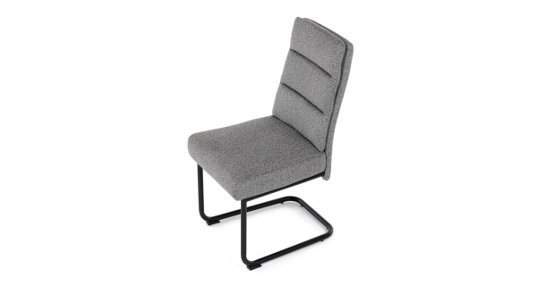 Jídelní židle FENVON, světle šedá látka, černý kov