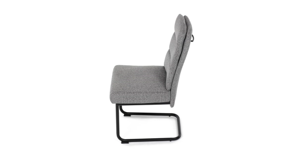 Jídelní židle FENVON, světle šedá látka, černý kov