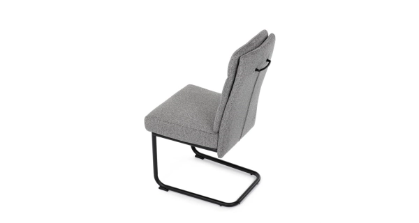 Jídelní židle FENVON, světle šedá látka, černý kov