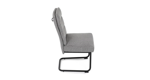 Jídelní židle FENVON, světle šedá látka, černý kov