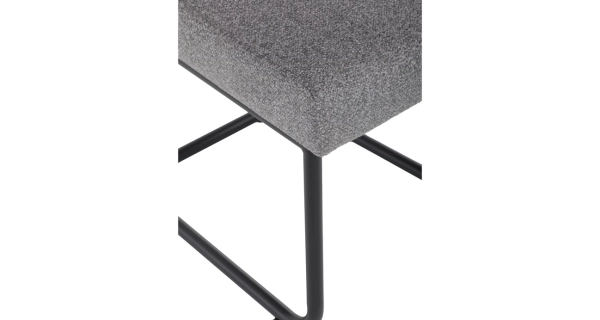 Jídelní židle FENVON, světle šedá látka, černý kov