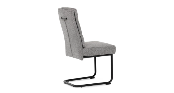 Jídelní židle FENVON, světle šedá látka, černý kov