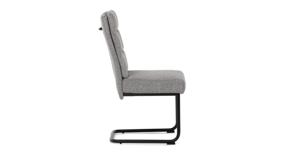 Jídelní židle FENVON, světle šedá látka, černý kov