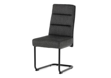 Jídelní židle FENVON, tmavě šedá látka, černý kov