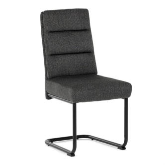 Jídelní židle FENVON, tmavě šedá látka, černý kov