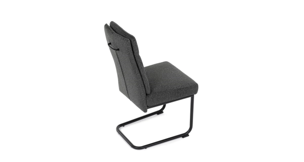 Jídelní židle FENVON, tmavě šedá látka, černý kov