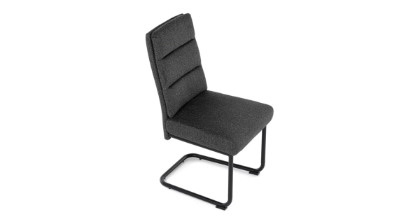 Jídelní židle FENVON, tmavě šedá látka, černý kov