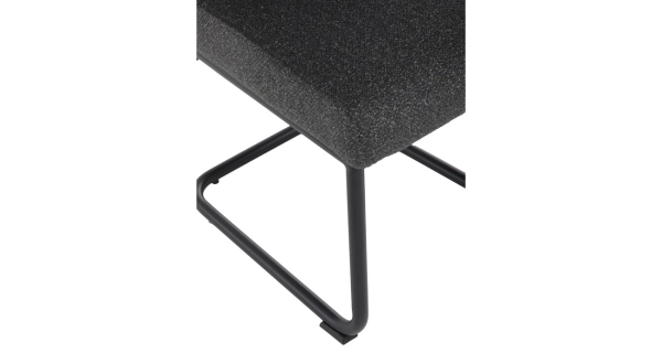 Jídelní židle FENVON, tmavě šedá látka, černý kov