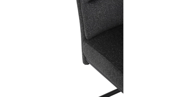 Jídelní židle FENVON, tmavě šedá látka, černý kov