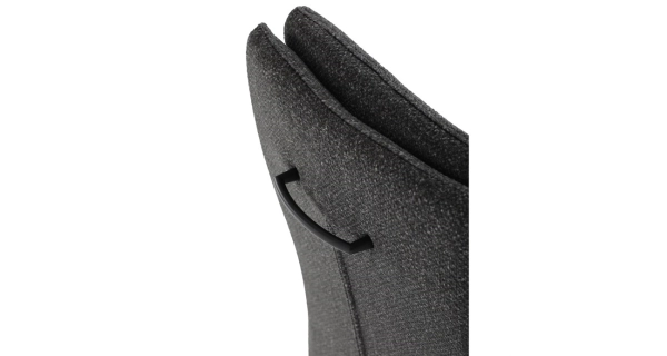 Jídelní židle FENVON, tmavě šedá látka, černý kov