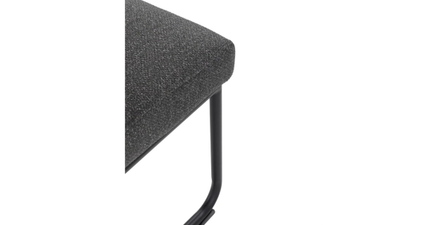 Jídelní židle FENVON, tmavě šedá látka, černý kov