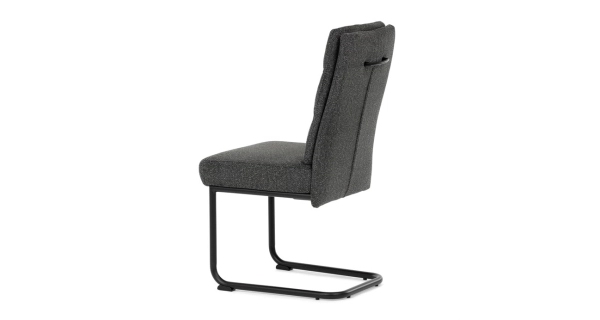 Jídelní židle FENVON, tmavě šedá látka, černý kov