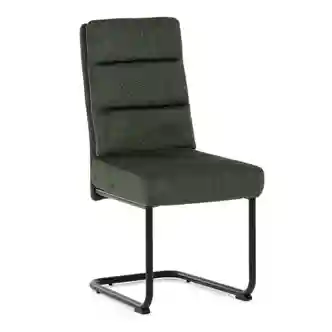 Jídelní židle FENVON, zelená látka, černý kov