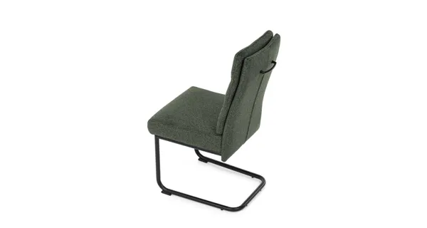 Jídelní židle FENVON, zelená látka, černý kov