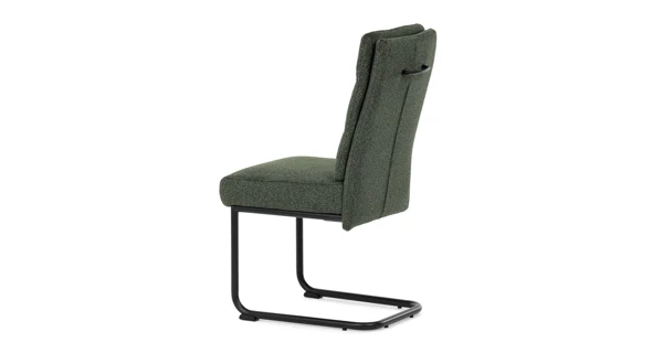 Jídelní židle FENVON, zelená látka, černý kov