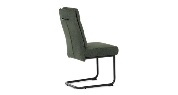 Jídelní židle FENVON, zelená látka, černý kov